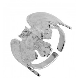 Silvery  Owl Ring