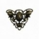 BROCHE TRIANGLE AJOURE DORE VIF PATINE
