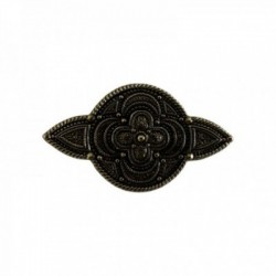 BROCHE ROND ET 2 TRIANGLES DORE VIF PATINE