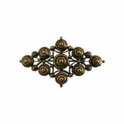 BROCHE LOSANGE DORE VIF PATINE