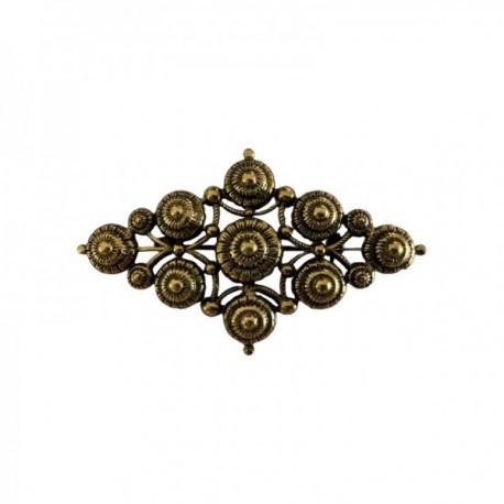 BROCHE LOSANGE DORE VIF PATINE