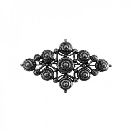 BROCHE LOSANGE ARGENT VIF PATINE