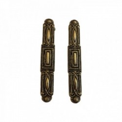 BOUCLE D OREILLE PUCE OVALE DORE VIF PATINE