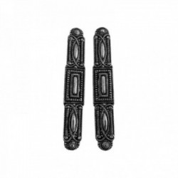 BOUCLE D OREILLE PUCE OVALE ARGENTE VIF PATINE
