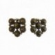 BOUCLE D OREILLE PUCE 6 RONDS DORE VIF PATINE