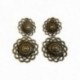 BOUCLE D OREILLE PUCE ROSACE PETITE ROSACE GRANDE DORE VIF PATINE