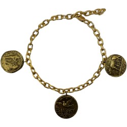 OLD GOLD EGYPT ROMA DOVE MEDAL BRACELET