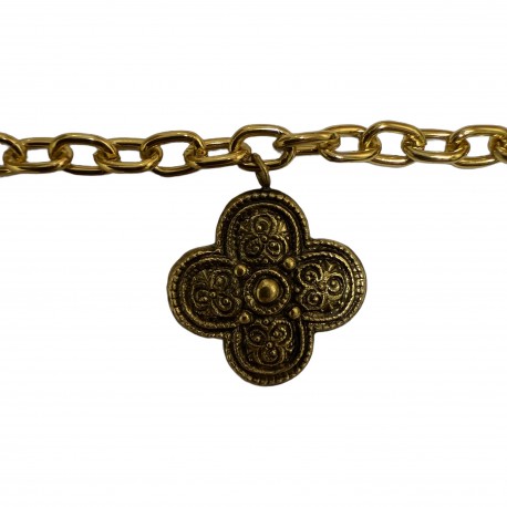 OLD GOLD CROSS BRACELET