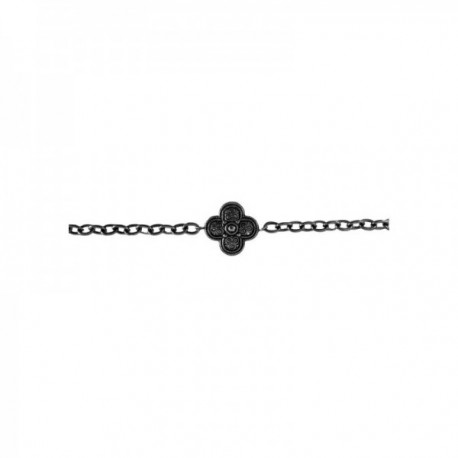 BRACELET CHAINE CROIX ARGENT VIF PATINE