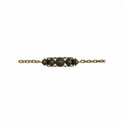 BRACELET CHAINE 5 RONDS DORE VIF PATINE