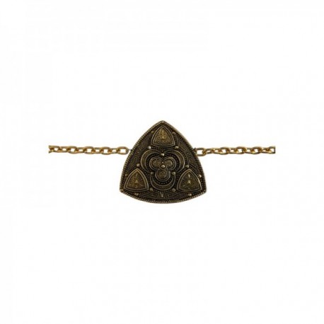 CEINTURE CHAINE TRIANGLE DORE VIF PATINE