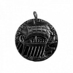 CHARM MEDAILLE BATEAU ARGENT VIF PATINE