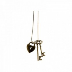 OLD GOLD LOCK AND KEY NECKLACE