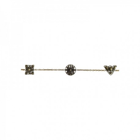 OLD GOLD ROUND SQUARE TRIANGLE NECKLACE