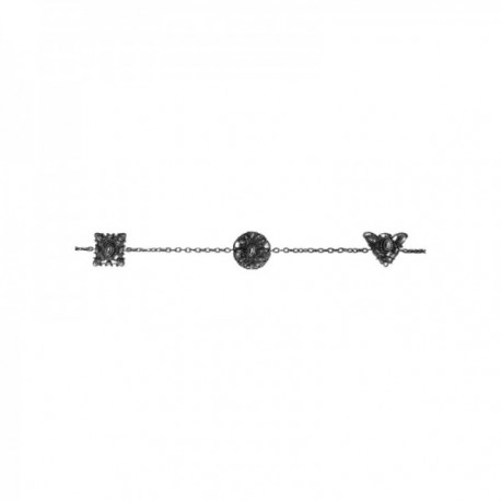 OLD SILVER ROUND SQUARE TRIANGLE NECKLACE