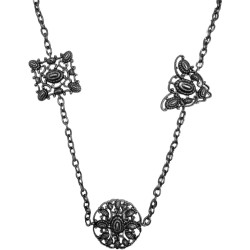 OLD SILVER ROUND SQUARE TRIANGLE NECKLACE
