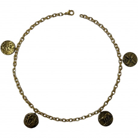 OLD GOLD 4 OWL EGYPT ROMA DOVE NECKLACE