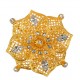 Broche Fleur Dorée Diamant Dorée