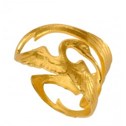 Bague cigogne dorée