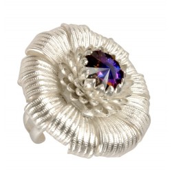 Silvery Artichoke And Flower Ring