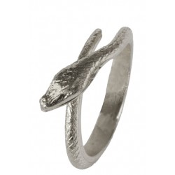 Bague serpent argentée