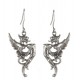 Boucles d'Oreilles Dragon Argentées