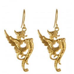 Boucles d'oreilles dragon dorées