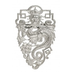 Broche grande dragon argentée