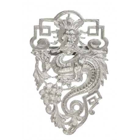 Big Silvery Dragon Brooch 