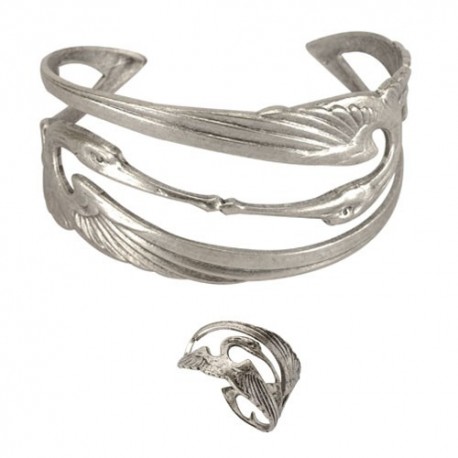 Silvery Stork (Ring + Bracelet) 