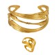 Parure Cigogne (Bague + Bracelet) Dorée