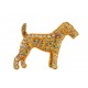 Broche Chien Diamant Doré