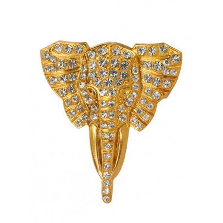 Pendentif Eléphant Diamant Doré