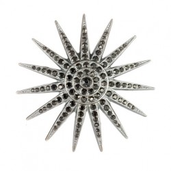 "Canon De Fusil" Commander Star Brooch BLACK STRASS