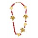 Collier Feuilles Gorgones Rouges