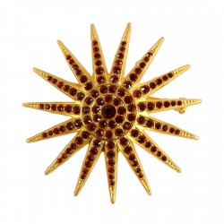 Golden Commander Star WITH RED STRASS Brooch