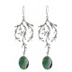 Boucles d'oreilles Algues Vieil argent agates