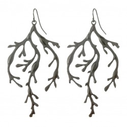 Boucles d'oreilles algues noires