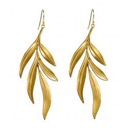 gold plated  algas Leaves Earrings