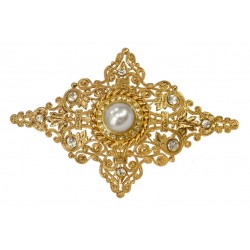 Broche Filigrane Losange Doré