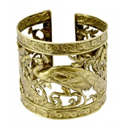 old gold plated peacock bracelet