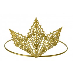 Gold plated three diamond crown