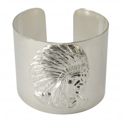 silver plated indian head bracelet