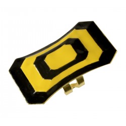 Bague Longue dorée lacquée jaune et noir taille ajustable