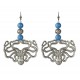 Boucles d'oreilles Pieuvres vieil argent avec jade bleu