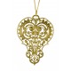 Pendentif filigrane poire vieil or