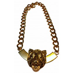 Collier tete de tigre sur arc doré