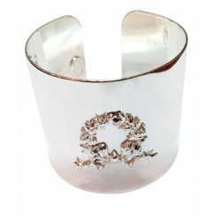 silver plated crown foliage bracelet