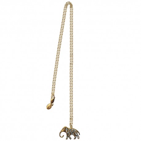 Pendentif long éléphant doré