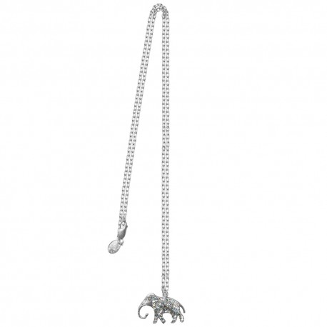 Pendentif long éléphant argenté